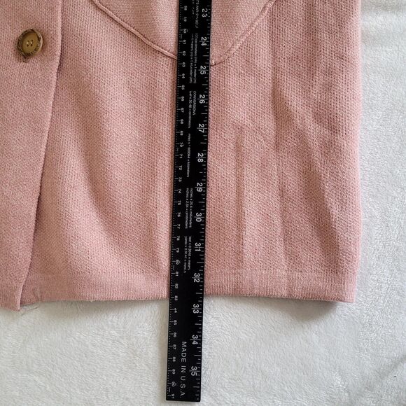MEROKEETY Blush Long Sleeve‎ Open Front Button Lapel Cardigan Glinda Size L NWT - Picture 7 of 7